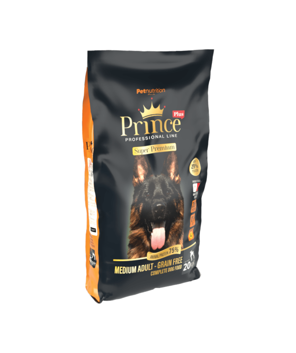 PRINCE PLUS SUPER PREMIUM GRAIN FREE ADULT M 20KG